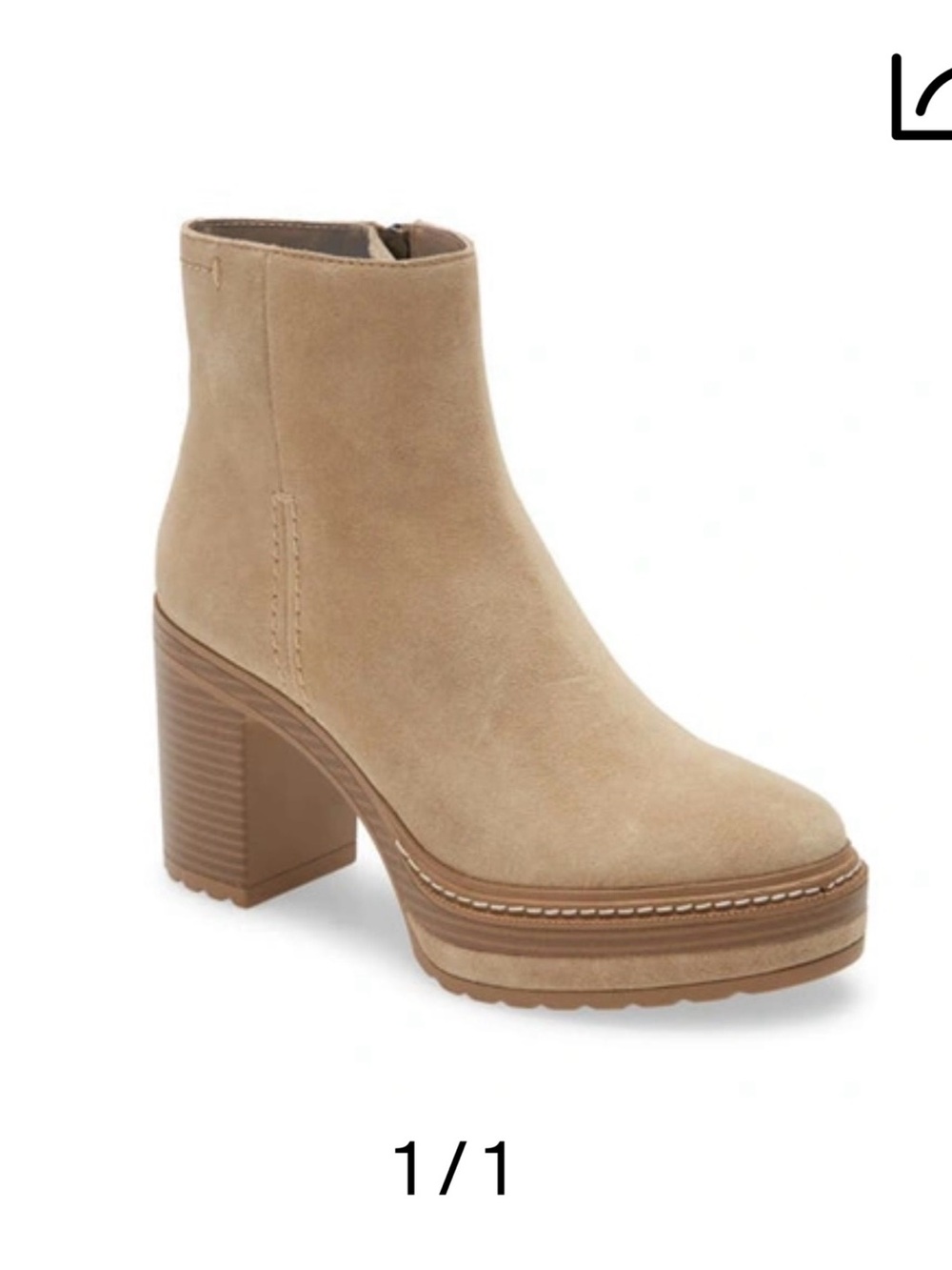 Steve Madden SLOANNE PLATFORM BOOTIE IN SAND SUEDE